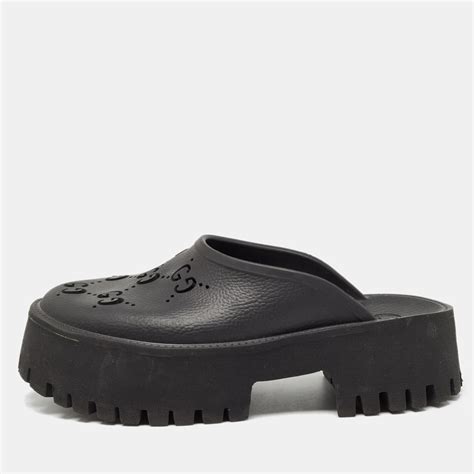 gucci gg perforated slip-on sandals|gucci unisex sandals.